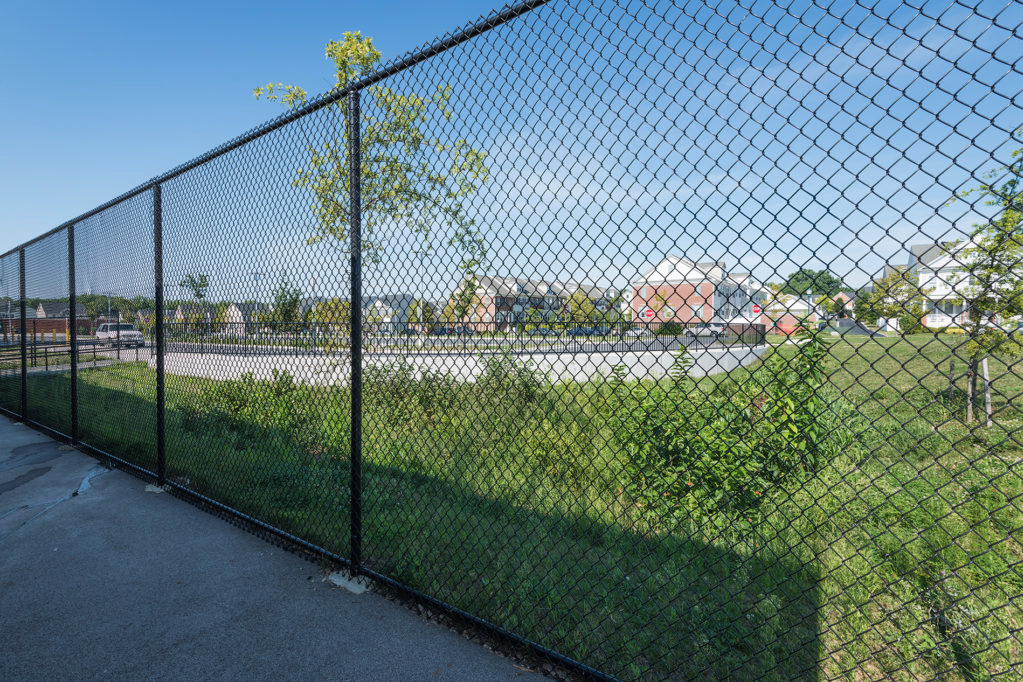 Commercial perimeter chain-link fence